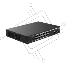 Неуправляемый 18-портовый коммутатор DAHUA DH-SF1018LP с РоЕ, 16xRJ45 100Mb PoE, 2xRJ45 1Gb, суммарно 135Вт, коммутация 7.2 Гбит/с, MAC-таблица 8К, металл