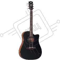 Трансакустическая гитара Kepma EDCE-K10PRO-BKM цвет черный, матовая отделка