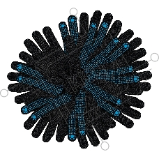 Перчатки трикотажные Сибртех х/б, 200 пар,  ПВХ точка, 3 нити, 10 класс