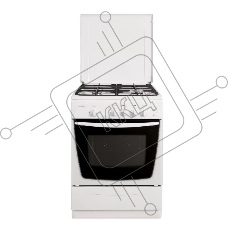 Плита газовая Gefest CG 60МC6 белый, конфорок 4 шт, духовка 63 л, 60 см x 85 см x 60 см
