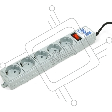 Сетевой фильтр PowerCube SPG-B-10, 3м, 5 евророзеток, серый