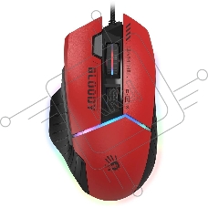 Мышь проводная A4Tech Bloody W95 Max Sports красный/черный оптическая (12000dpi) USB (10but)