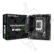Материнская плата Maxsun Challenger B760ITX D5, LGA 1700, Intel B760, 2xDDR5, 4xSATA, 2xM.2, 1xPCIe 5.0 x16, 2xHDMI, 2xDP, 2x 2.5Gb LAN, 2xUSB 3.2 Gen 1, 4xUSB 2.0, 5.1, Mini-ITX