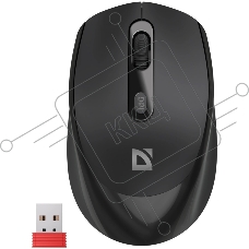 Мышь беспроводная Defender Vision MS-376 черный, 1600 dpi, радиоканал, Bluetooth, USB, кнопки - 4