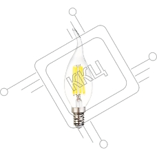 Лампа светодиодная Ambrella light 202215 Filament LED C37L-F 6W E14 4200K (60W)