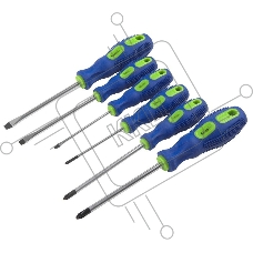 Набор отверток 6 шт. (3хSL, 3хPH), (карт. коробка), CR-V, G-Tec, General