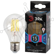 Лампа светодиодная ЭРА F-LED A60-15W-840-E27 Е27 / Е27 15Вт филамент груша нейтральный белый свет