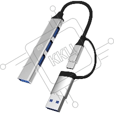 Разветвитель USB-C Digma DHUB-4USB-AC-2.0 4порт. черный