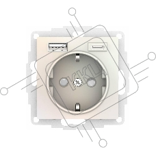 Розетка 16А с USB A+C (5В/2,4А/3 А, 2х5В/1,5А), мех SE AtlasDesign жемчуг