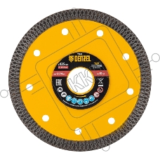 Диск алмазный отрезной Denzel 125 х 22,2мм, сплошной, супертонкий, горячий пресс, сухой/мокрый рез