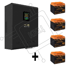 Комплект источника бесперебойного питания Exegate EX296003RUS + батарея 45Aч EX285666RUS 4шт (инвертор, синус, для котла, настенный) ExeGate FineSine SX-3000.LCD.AVR.2SH.T <3000VA/2100W, чистая синусоида, цветной LCD-дисплей, AVR, 2*Schuko+клеммы, линейно