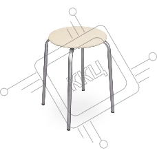 Табурет НИКА Эконом ТЭ2/СК слоновая кость