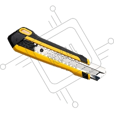 Технический нож Deli DL025 25мм SK4. 2-ступенчатое лезвие. Ударопрочный и обрезиненный корпус. Кнопка автоматической блокировки.