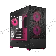 Компьютерный корпус без блока питания Fractal Design Pop Air RGb Magenta Core TG Clear Tint, Midi-Tower, 3x120мм RGb, 2xUSB-A 3.2 ATX, mATX, mITX черный/магента