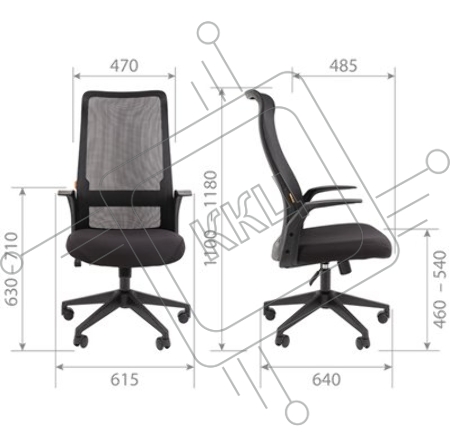 Офисное кресло Chairman 573 Россия черный/черный (7134740)