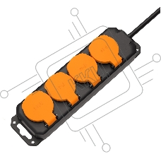 Удлинитель силовой Filum FL-PEC-4SCH-IP44 IP44, 4 розетки Schuko с кабелем 3х1.5 длиной 1.5 м.