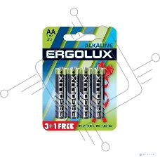 Батарейка Ergolux Alkaline LR6 BL 3+1 (FREE) (LR6 BL3+1, 1.5В) (4 шт. в уп-ке)