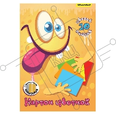 Картон цветной Silwerhof 10л. 10цв. A4 Монстрики 230г/м2 1диз. обл.мел.картон папка