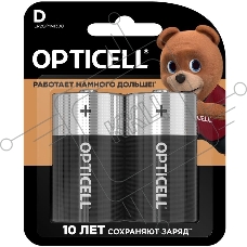 Элемент питания алкалиновый D/LR20 1.5В (блист. 2шт) Basic Opticell 5051005