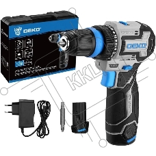 Дрель-шуруповерт Deko Loner 12V Pro 085-1122, Аккумуляторная, 12В, 2АКБ, Кейс