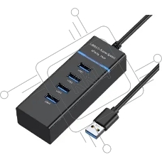 USB 3.0 концентратор Bion 4 порта. Поддержка Plug&Play. Длина провода 50+-3см. LED-подсветка [BXP-A-USBA-MULTI-04]