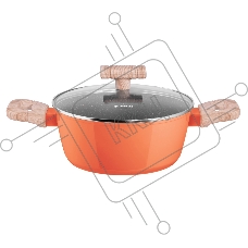 Кастрюля Maunfeld MARTA MCS22FA06CL из кованого алюминия со стеклянной крышкой, 20 см, 2,2 л.