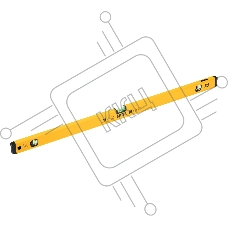 Уровень алюминиевый Denzel, магнит., фрезерованный, 3 глазка (1 зеркал.), 0,5 мм/м, 1000 мм
