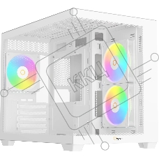 Корпус Ocypus Gamma C54 WH ARGB, Mini-Tower, белый, 3 x 120 мм