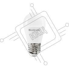 Лампочка светодиодная Defender P45-12W-830-E27 шар, 3000 К, теплый белый, 1 шт.