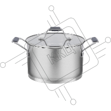 Кастрюля Maunfeld Madison MF20MS01CR из нержавеющей стали со стеклянной крышкой, 16см, 1,9л.