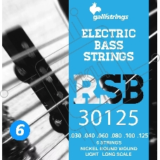 Комплект струн GALLI STRINGS [RSB30125] для 6-струнной бас-гитары, размер 30-125