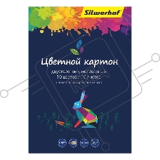 Картон цветной Silwerhof 918109-24 двустор.мелов. 10л. 10цв. A4 Цветландия 230г/м2 1диз. обл.мел.картон папка