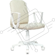 Кресло компьютерное Бюрократ CH-W327 слоновая кость OR-10, эко.кожа, крестов. пластик, пластик белый