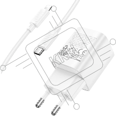 Сетевое зарядное устройство HOCO C148Aai 1Type-C PD 30W, White Сетевое зарядное устройство HOCO C148Aai 1Type-C PD 30W, White