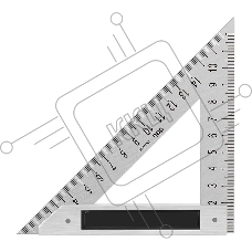 Треугольная линейка стальная Deli DL303150 150мм нержавеющая сталь + алюминиевое основание