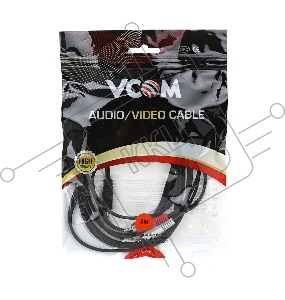 Кабель VCOM VAV7183-3M Кабель соединительный 3.5 Jack (M) - 2xRCA (M), стерео, аудио,  3.0м 
