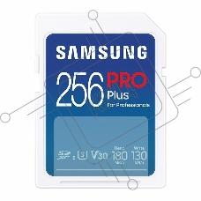 Флеш карта SDXC 256GB Samsung PRO Plus Class 10, A2, V30, UHS-I (U3), W 130 МБ/с, R 180 МБ/с, <MB-SD256S/EU>