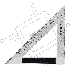 Треугольная линейка стальная Deli DL303200 200мм нержавеющая сталь + алюминиевое основание