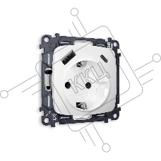 Комплект механизма электрической розетки OMEGA Белый матовый 2USB A+C 20W (быстрая зарядка) с/з QUANT (OP1300, VM160) MO130010