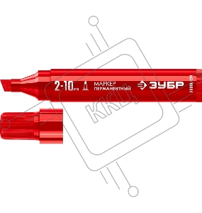 Перманентный маркер ЗУБР МП-1000К 2-10 мм, клиновидный, красный, ПРОФЕССИОНАЛ (06333-3)