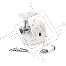 Мясорубка электрическая Аксион М34.04 белый, 1500 Вт, 1.7 кг/мин, защита от перегрузки, насадки - 6