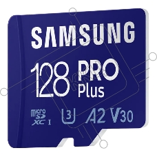 Флеш карта microSDXC 128GB Samsung PRO Plus Class 10, A2, V30, UHS-I (U3), W 130 МБ/с, R 180 МБ/с, <MB-MD128SA/KR> адаптер на SD