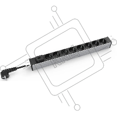 Блок распределения питания RakTek RTSM1608S01 гор.размещ. 8xSchuko Schuko 2м