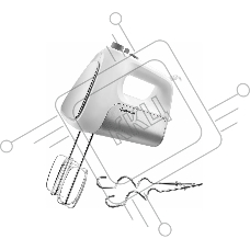 Миксер BRAYER BR1303, 500  Вт, корп.из нерж.стали, 5 режимов, 2 крюка, 2 венчика