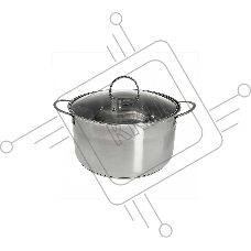 Кастрюля WEBBER BE-350/2 6,1 л, 24 см, из нержавеющей стали со стеклянной крышкой