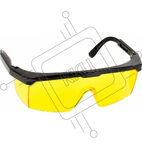 Желтые очки STAYER OPTIMA защитные открытого типа, регулируемые по длине дужки.