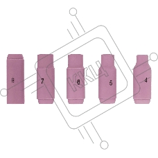 Набор керамических сопел Denzel № 4, 5, 6, 7, 8