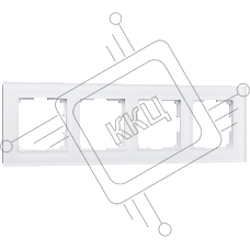 Рамка на 4 поста WERKEL (белый матовый,стекло) W0041105