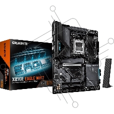 Материнская плата Gigabyte X870E EAGLE X3D WIFI7, AM5, AMD X870E, 4xDDR5, 4xSATA, 4xM.2, 1xPCIe 5.0 x16, 1xPCIe 4.0 x16, 1xPCIe 3.0 x16, 1xHDMI, 1x5Gb LAN, Wi-Fi 7, Bluetooth 5.4, 2xUSB-C 40Gbps (USB4), 1xUSB-C 10Gbps, 4xUSB-A 10Gbps, 4xUSB-A 5Gbps, 3x3.5 мм + S/PDIF оптический, 7.1, чёрный, с подсветкой, ATX