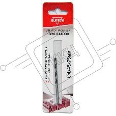 Сверло Elitech 1820.044900 по дереву Д=4мм Дл=75мм (1пред.) для дрелей